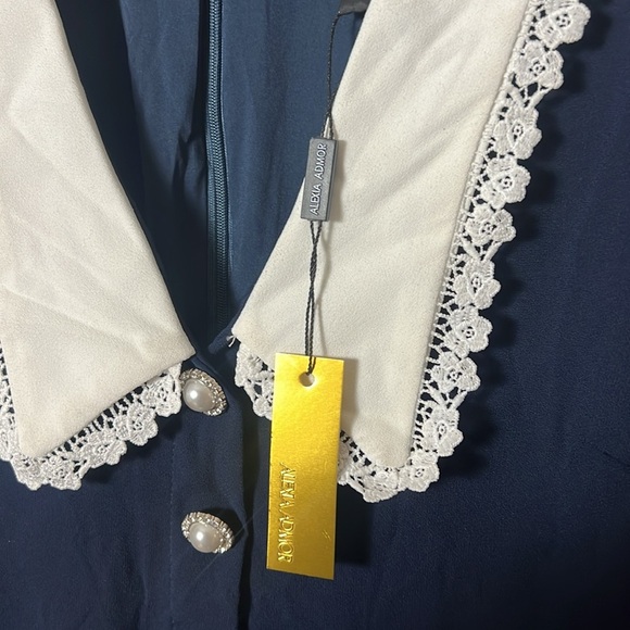 Alexia Admor Loli Lace Collar Fit & Flare Midi Dress Size 2 - Picture 6 of 12